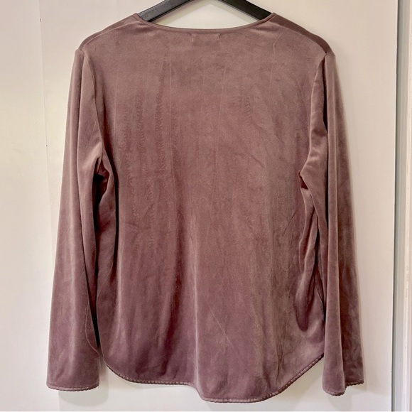 Oysho| Pink Velour Comfy Casual Long Sleeve Pullover Lounge Top Sz S - Picture 3 of 4